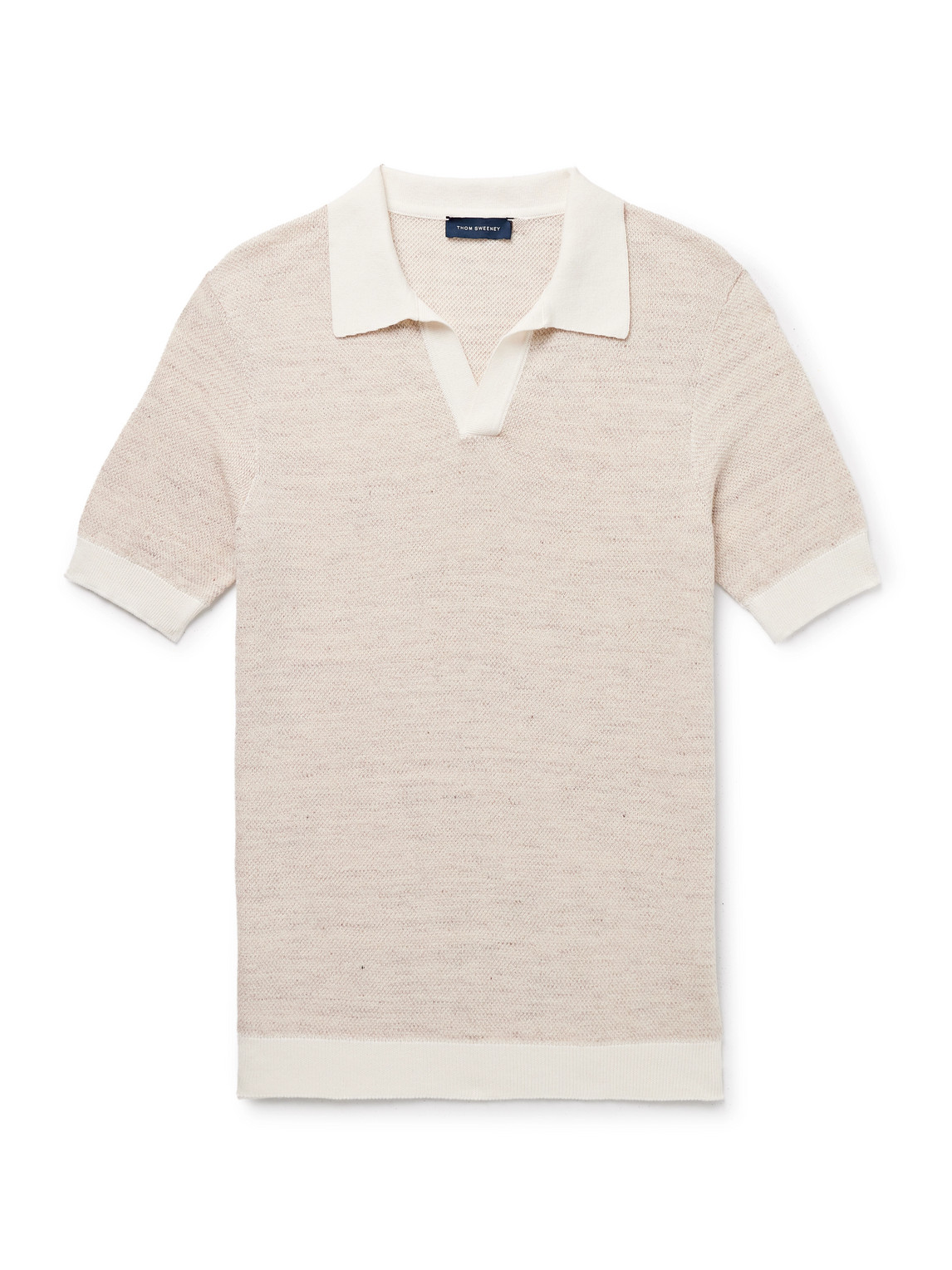 Slim-Fit Birdseye Cotton and Linen-Blend Polo Shirt