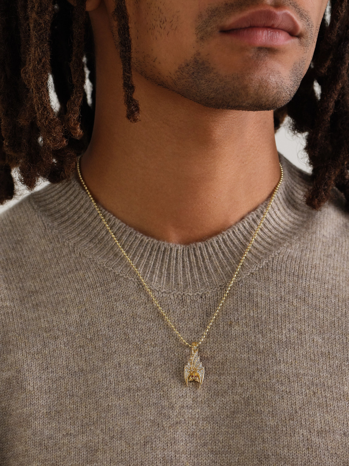 Alex Moss New York Cave Dweller 14-karat Gold, Diamond And Ruby Pendant In Gold