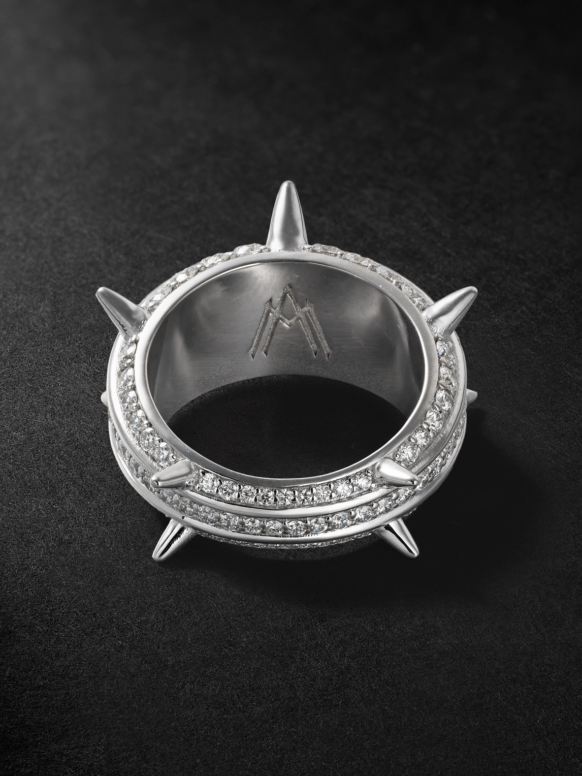 Alex Moss New York Destroyer 14-karat White Gold Diamond Ring In Silver