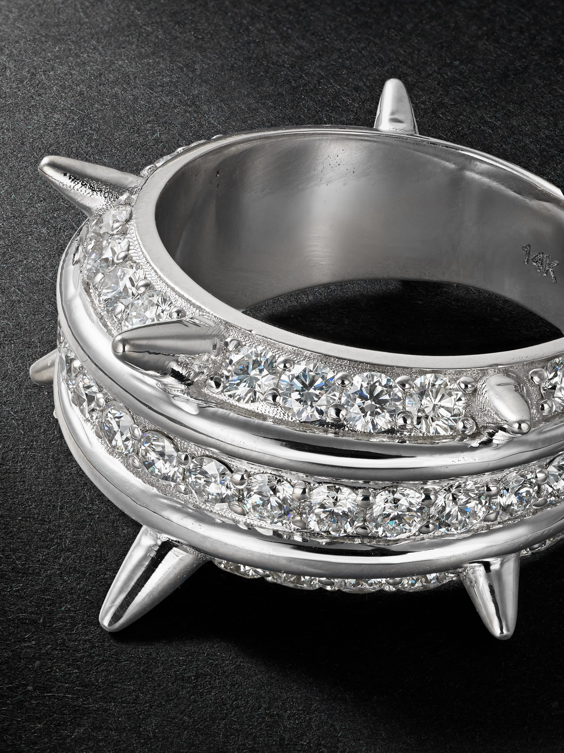 Alex Moss New York Destroyer 14-karat White Gold Diamond Ring In Silver