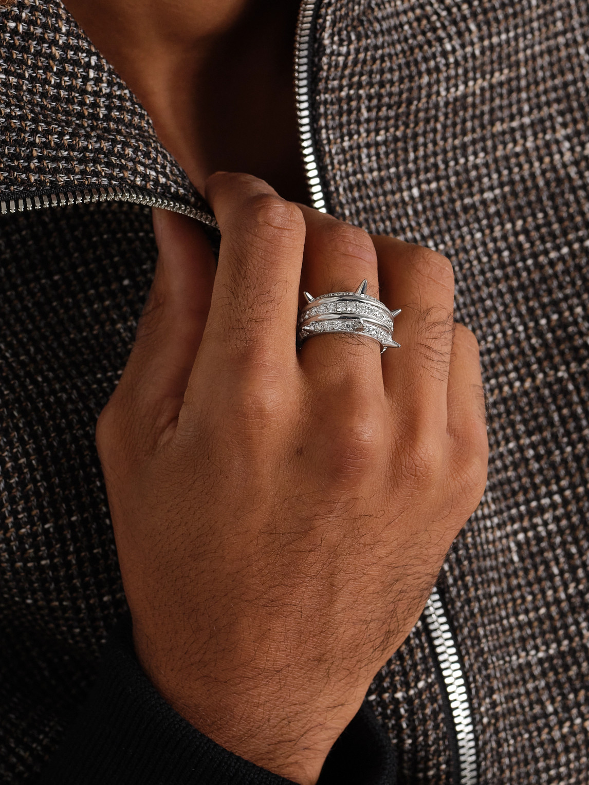 Alex Moss New York Destroyer 14-karat White Gold Diamond Ring In Silver