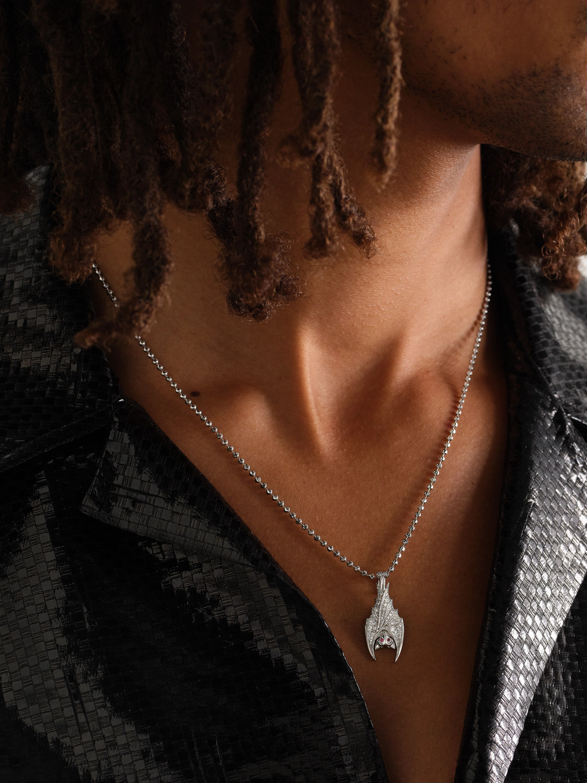 Alex Moss New York Cave Dweller 14-karat White Gold, Diamond And Ruby Pendant In Gold