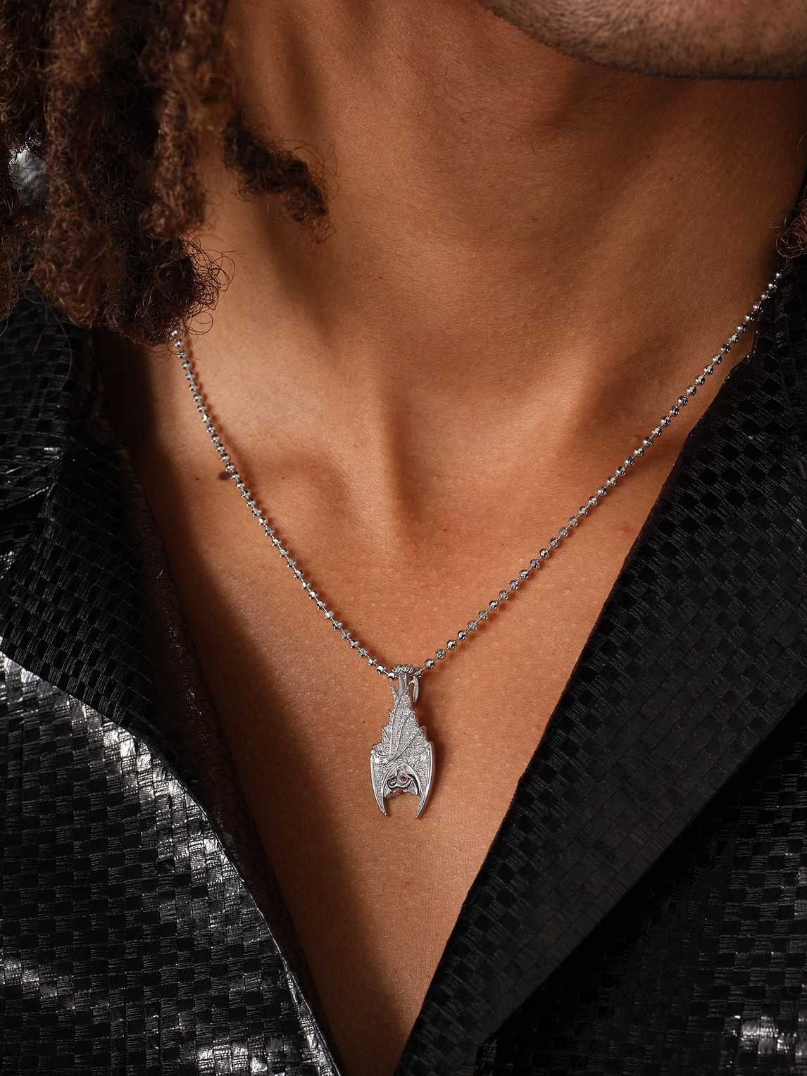 Alex Moss New York Cave Dweller 14-karat White Gold, Diamond And Ruby Pendant In Gold