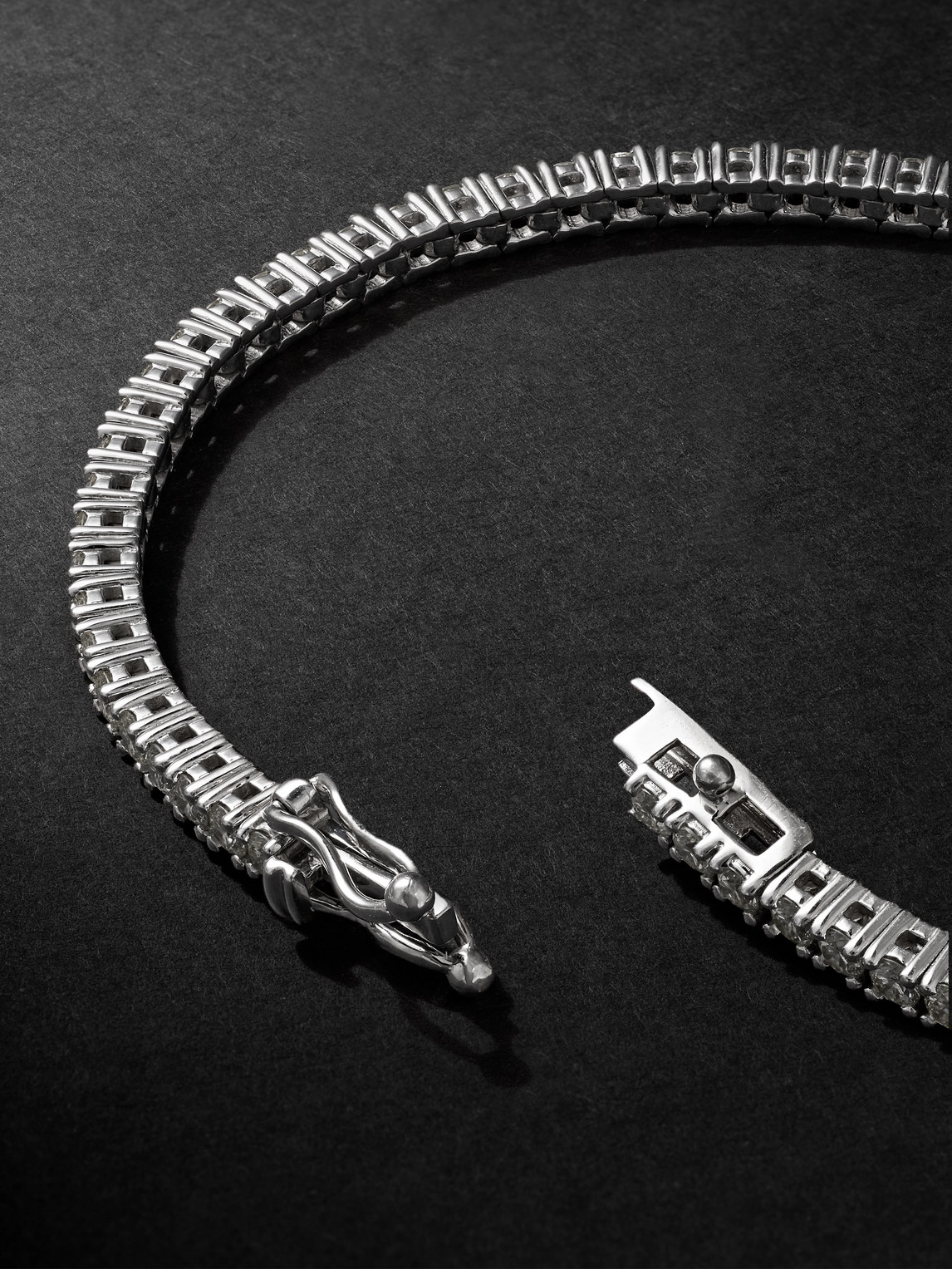 Alex Moss New York 14-karat White Gold Diamond Tennis Bracelet In Silver