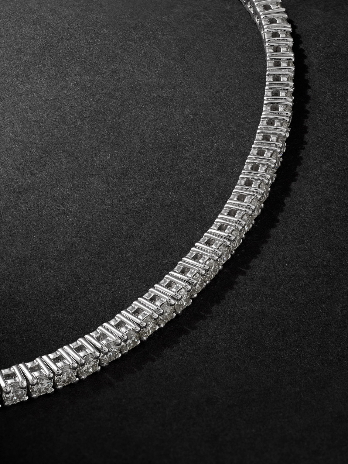 Alex Moss New York 14-karat White Gold Diamond Tennis Bracelet In Silver