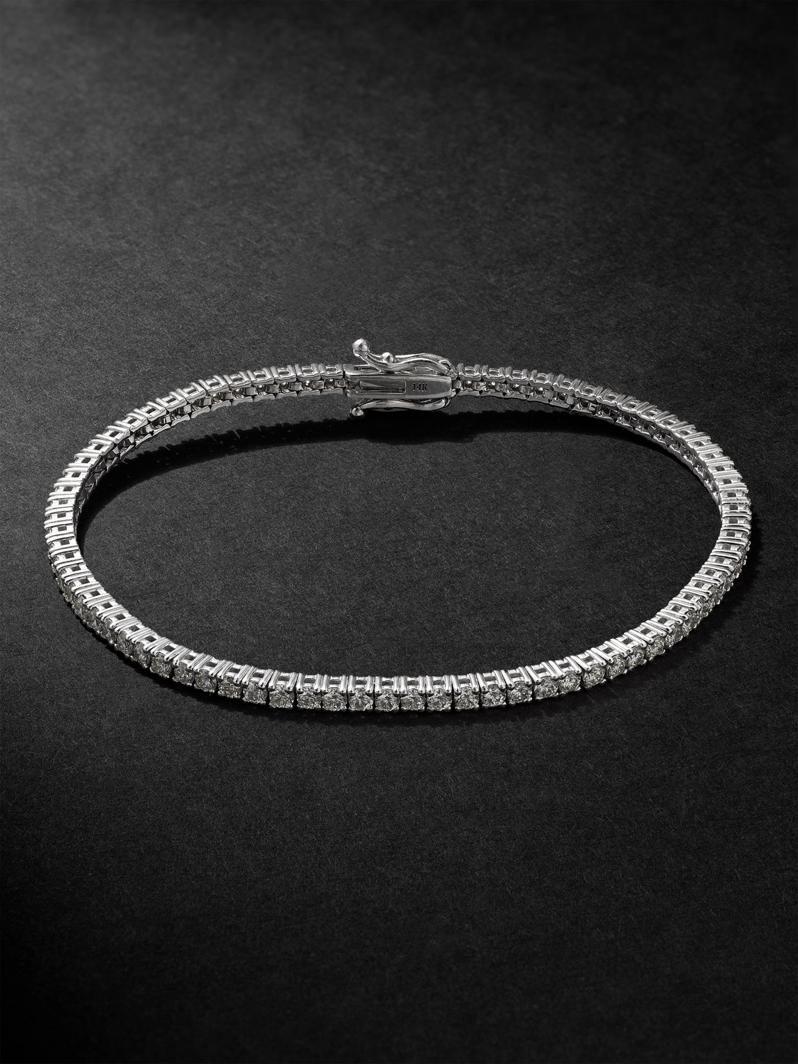 Alex Moss New York 14-karat White Gold Diamond Tennis Bracelet In Silver