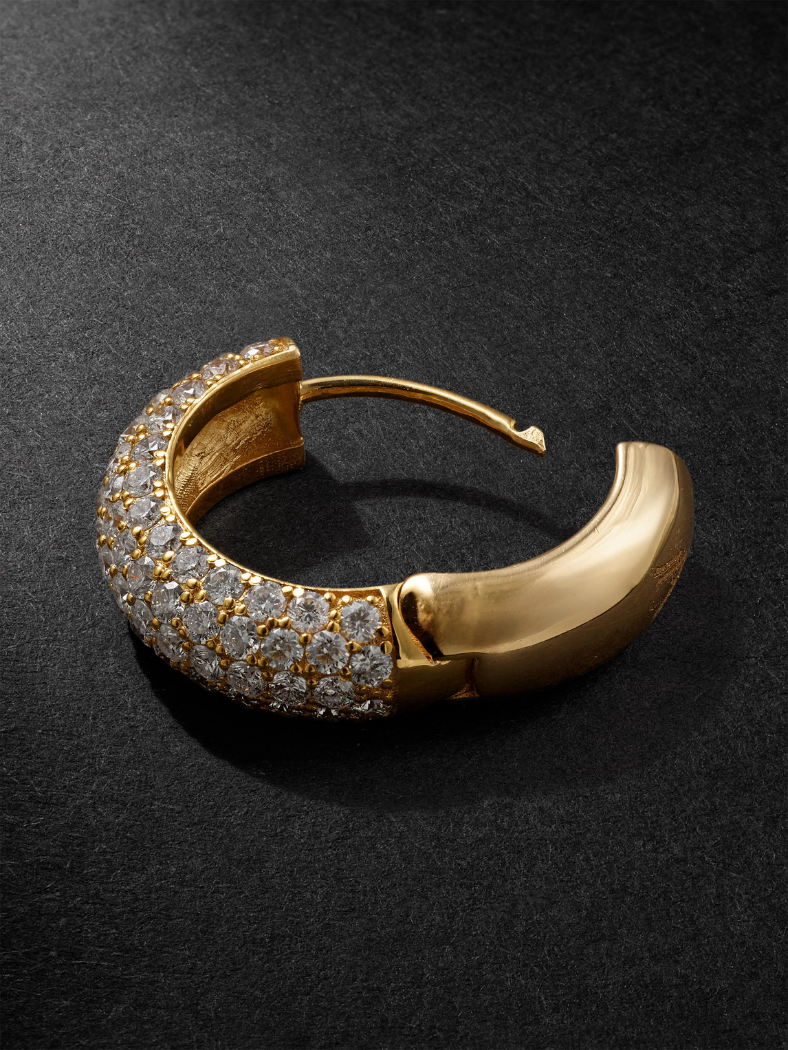 Alex Moss New York Huggie 14-karat Gold Diamond Earring In Yellow