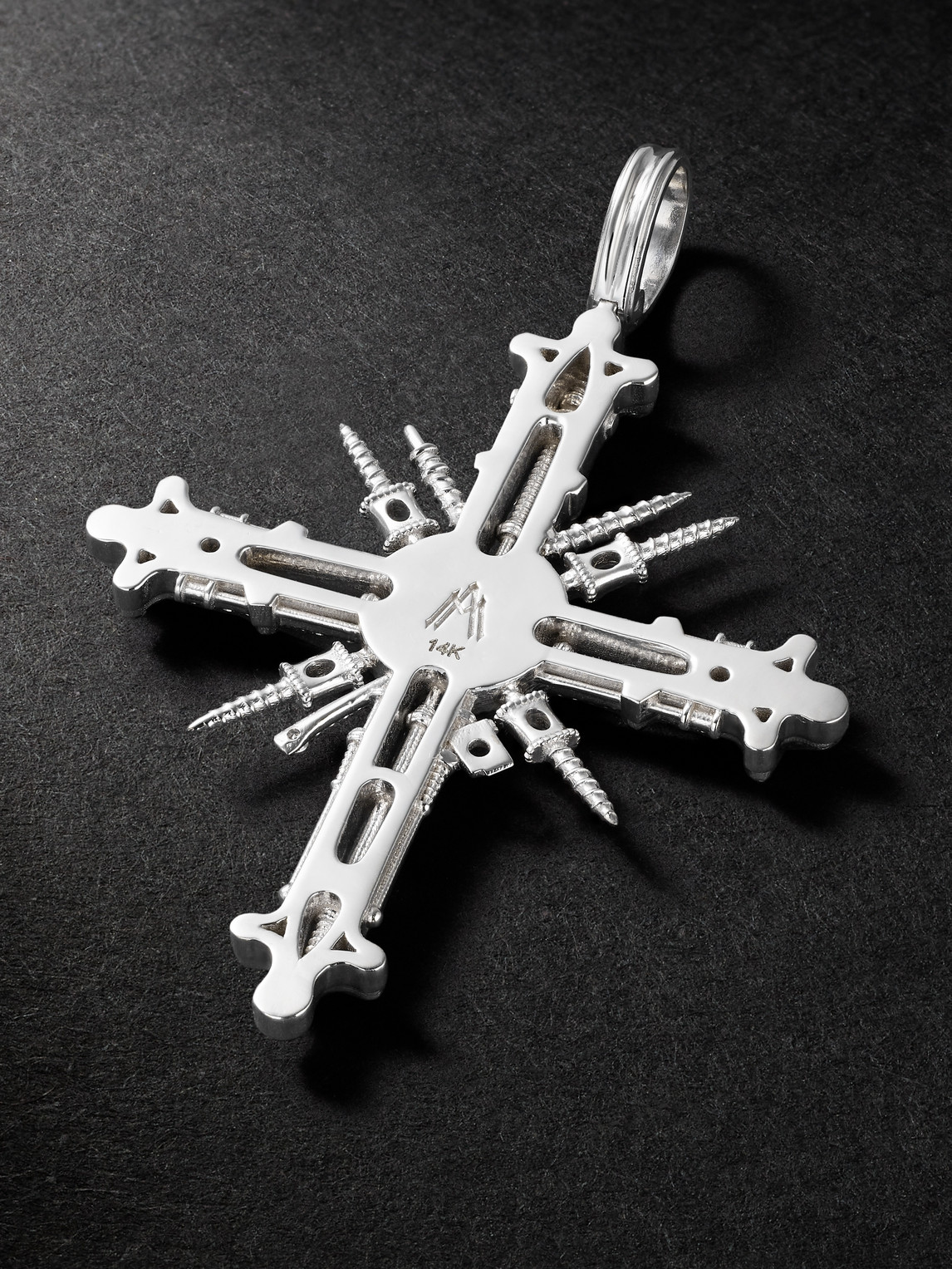 Alex Moss New York Armageddon 14-karat White Gold Diamond Pendant In Silver