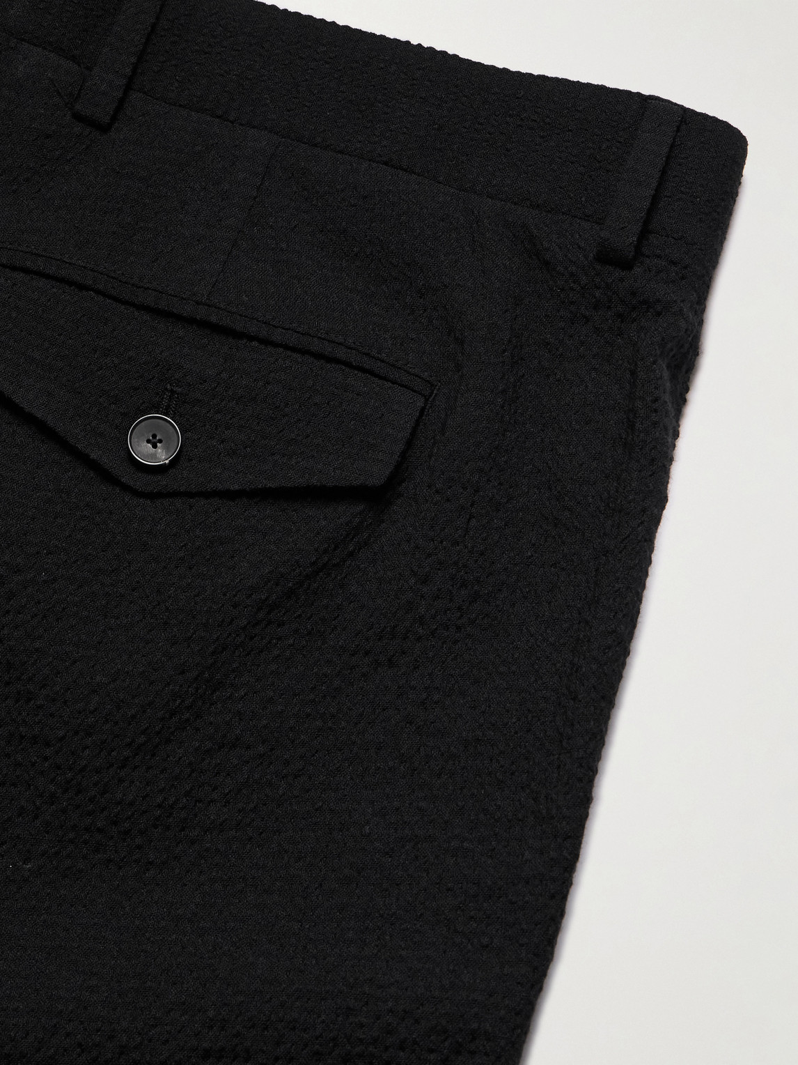 Mr P. - Daniel Tapered Pleated Wool-Blend Seersucker Suit Trousers