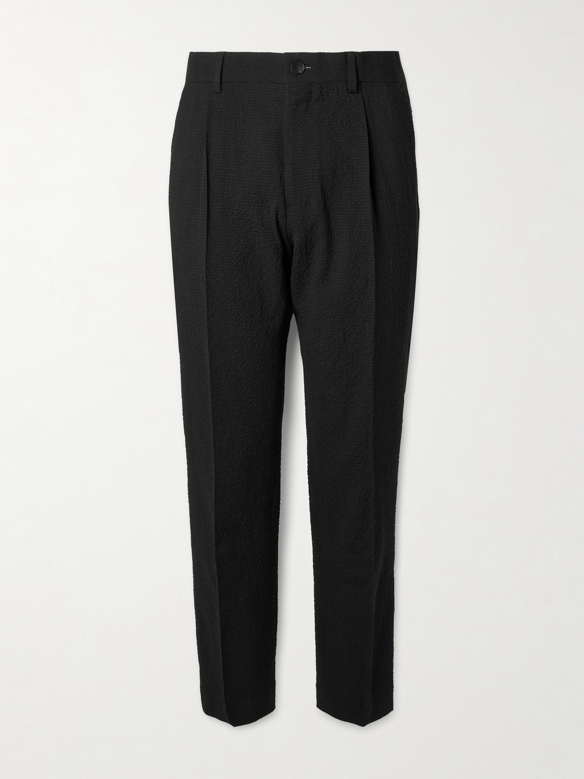MR P. Daniel Tapered Pleated Wool-Blend Seersucker Suit Trousers - Men