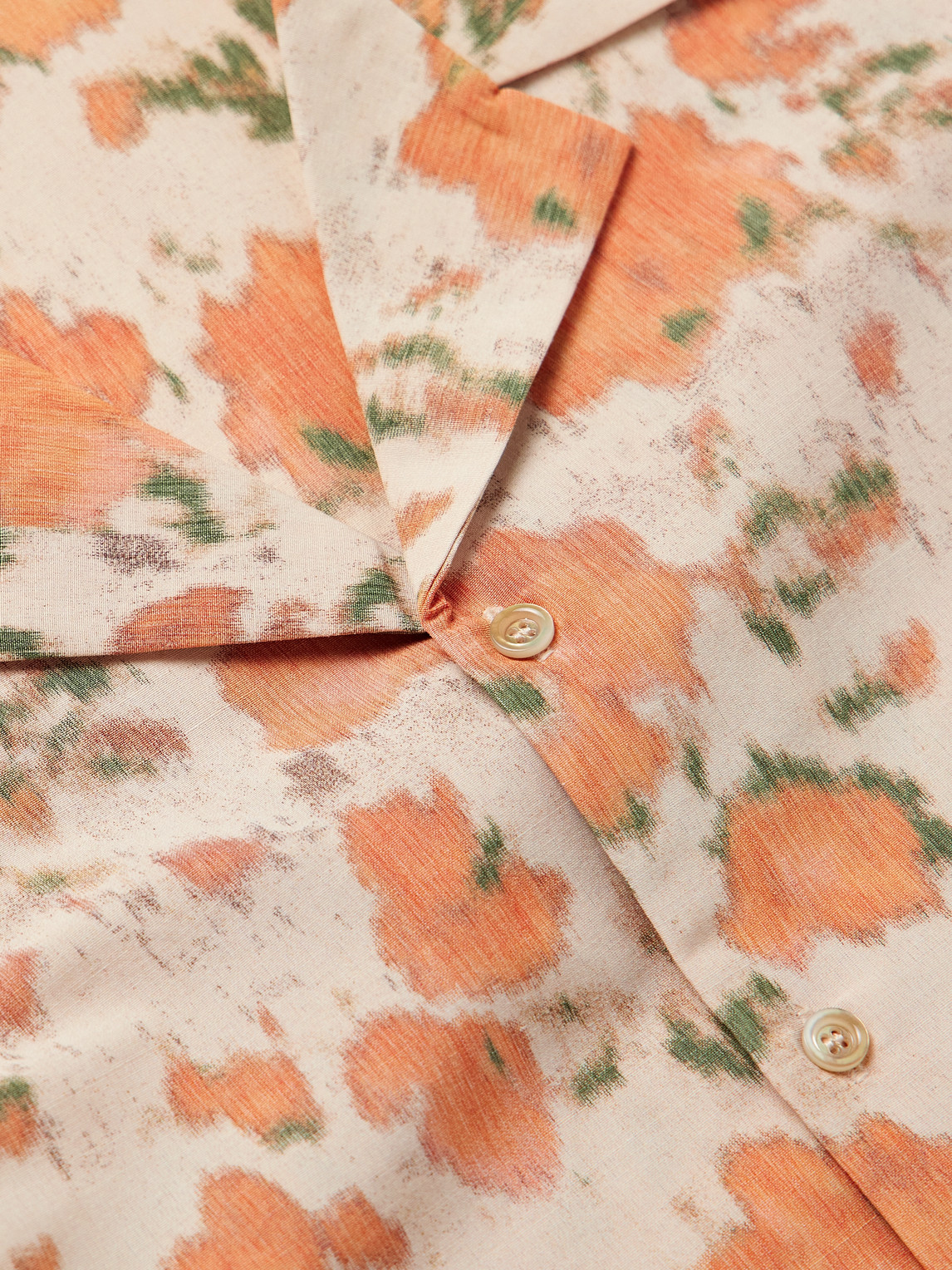 Séfr Pino Floral-print Woven Shirt In Orange