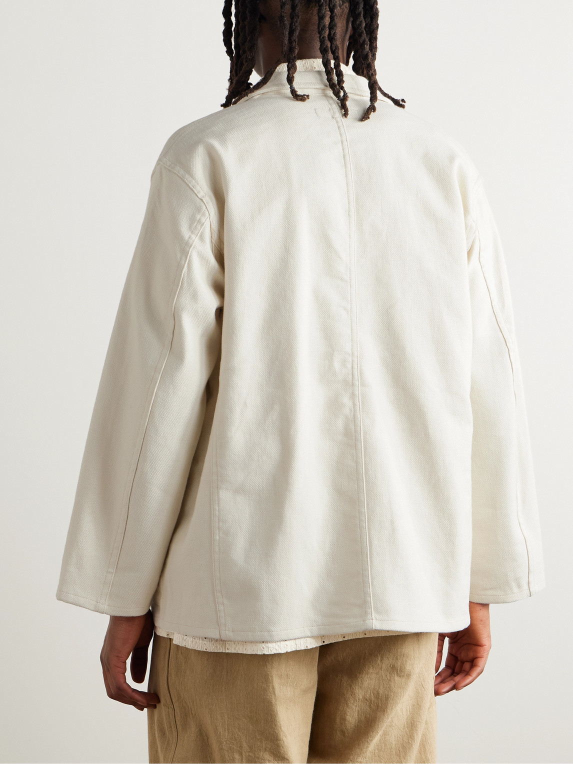 MONITALY CONVERTIBLE-COLLAR LINEN AND COTTON-BLEND JACKET