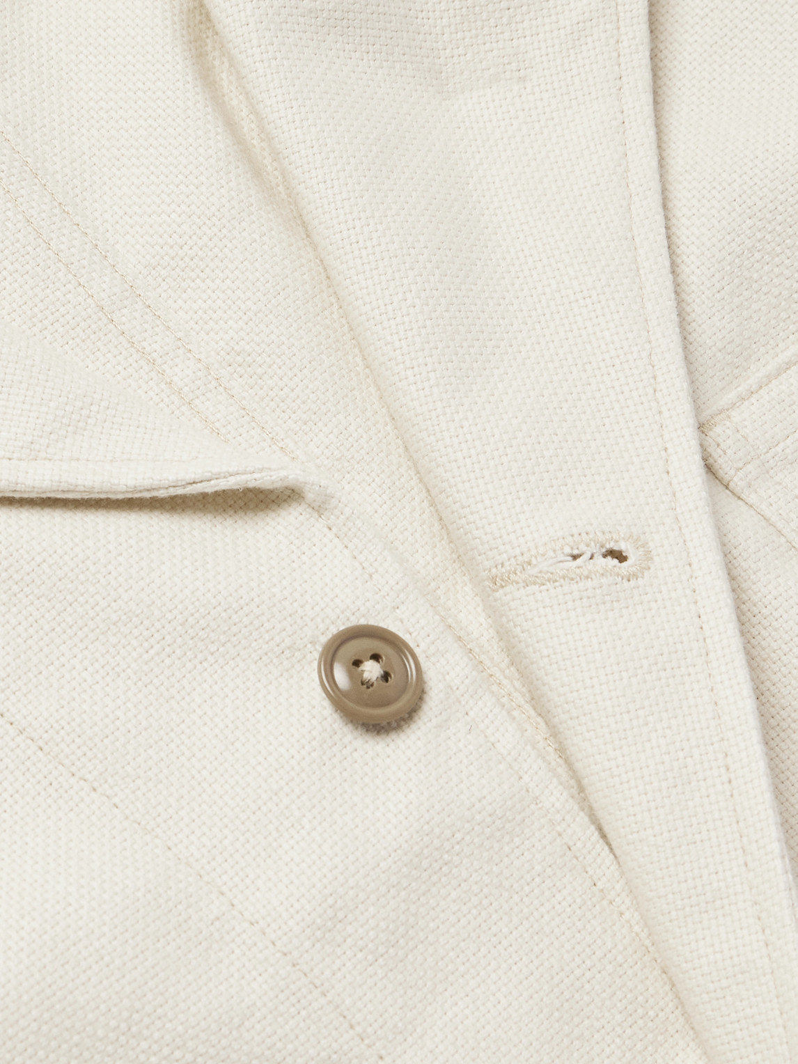 MONITALY CONVERTIBLE-COLLAR LINEN AND COTTON-BLEND JACKET