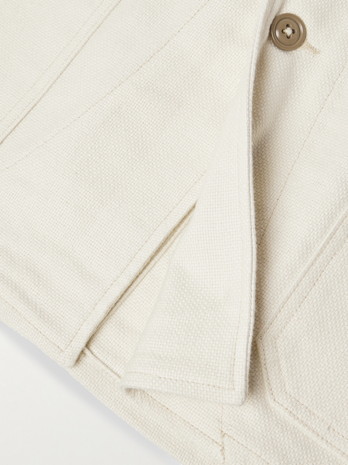 MONITALY CONVERTIBLE-COLLAR LINEN AND COTTON-BLEND JACKET