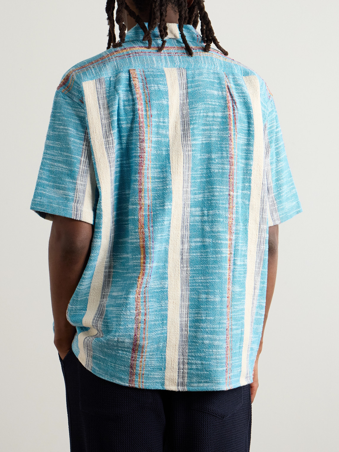 MONITALY 50S MILANO CAMP-COLLAR COTTON-JACQUARD SHIRT