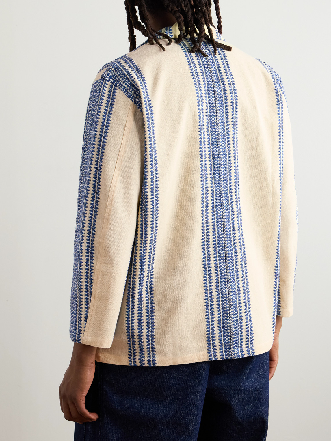 MONITALY CONVERTIBLE-COLLAR COTTON-JACQUARD JACKET