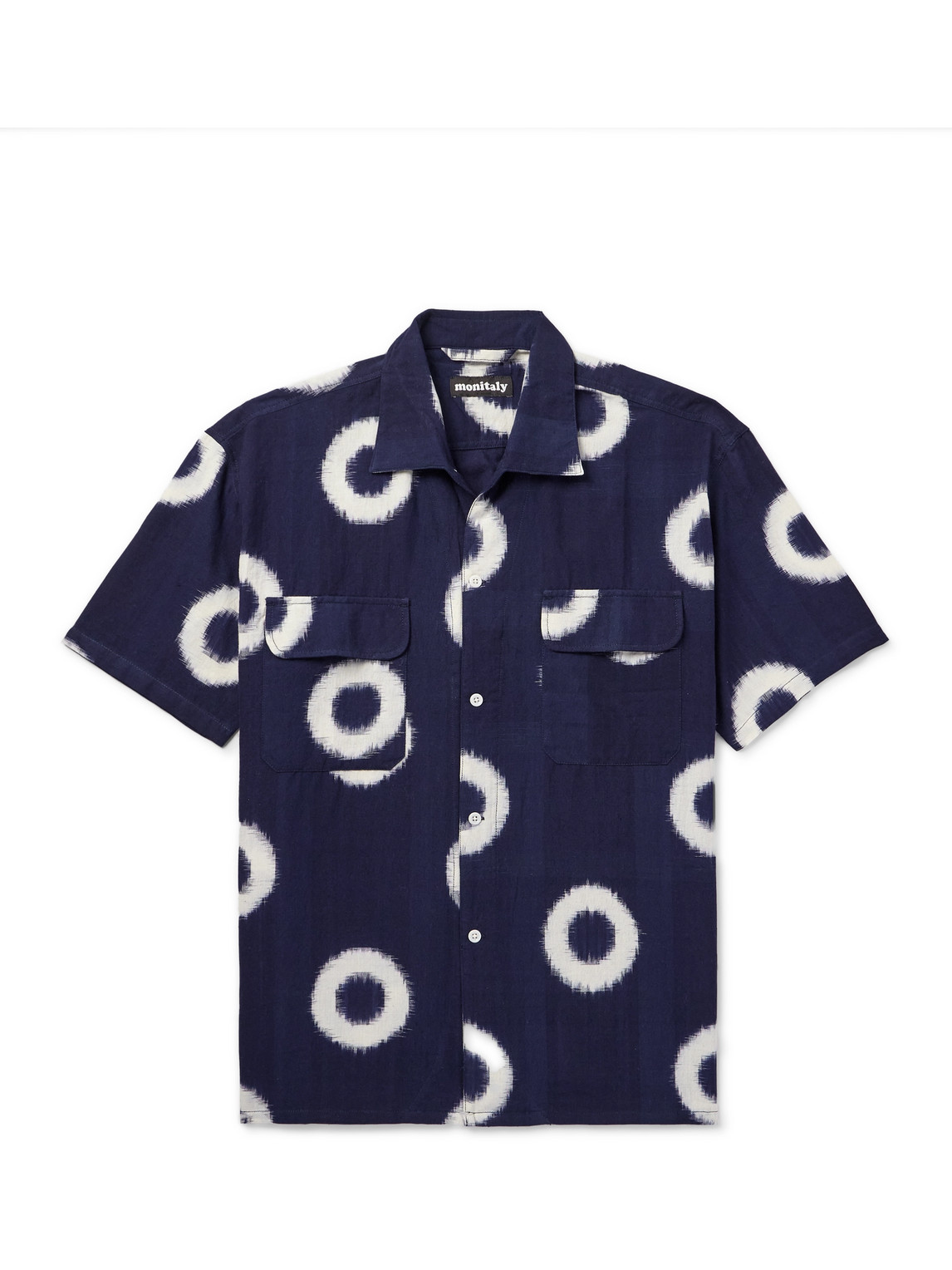 Monitaly 50's Milano Cotton-jacquard Shirt In Blue