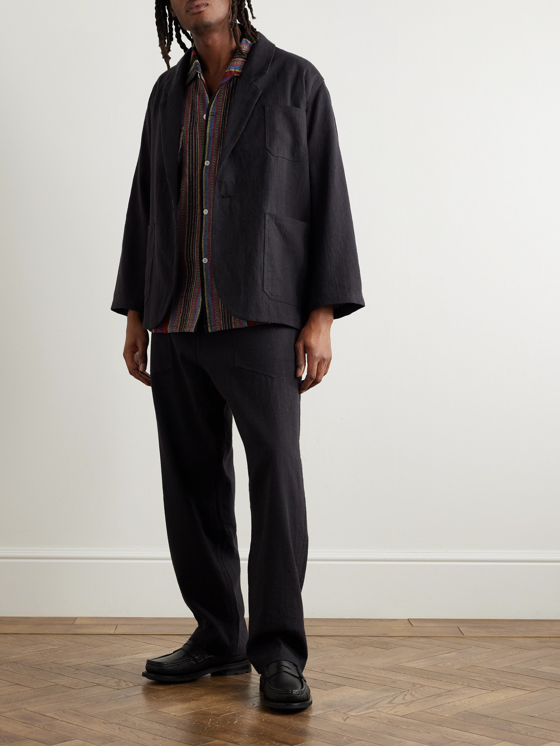 MONITALY LINEN AND COTTON-BLEND SUIT JACKET