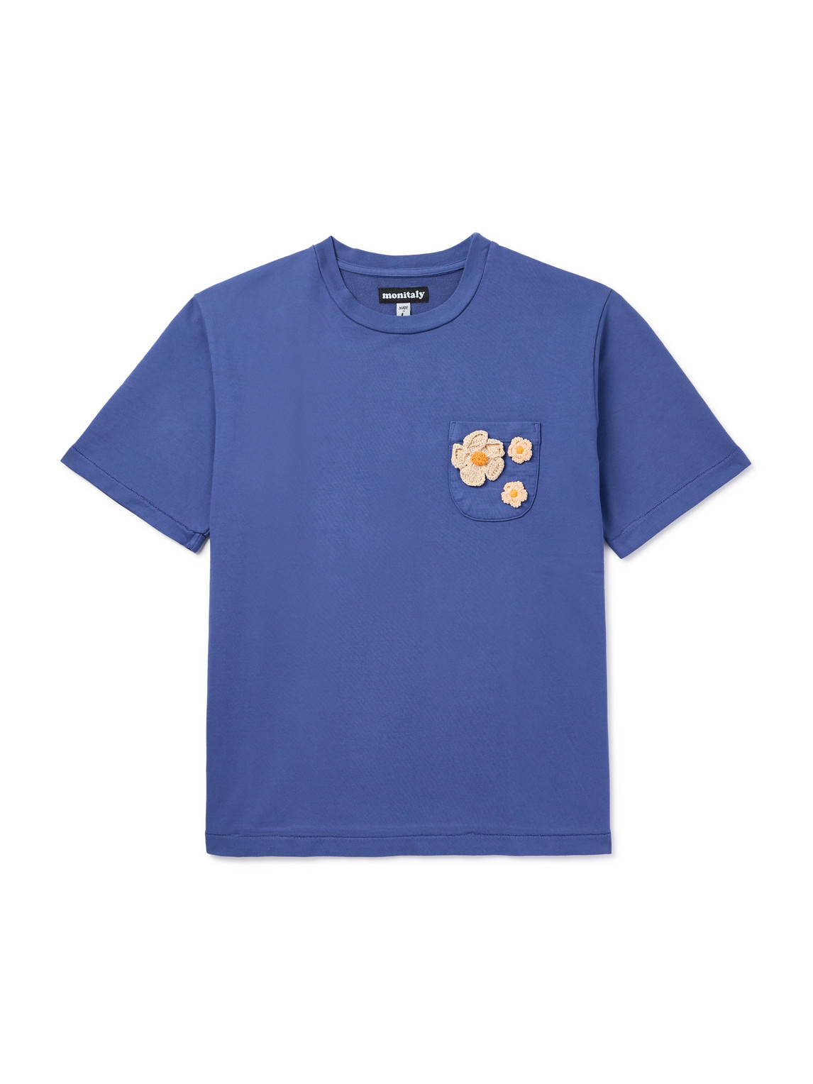 Crochet-Trimmed Cotton-Jersey T-Shirt