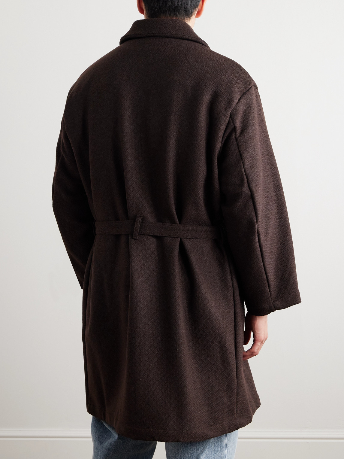 MONITALY JUTE BELTED ALPACA-BLEND COAT 
