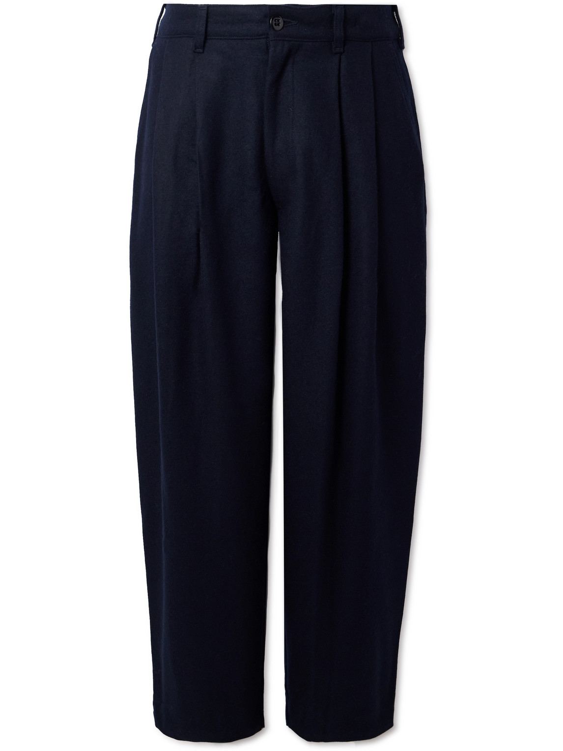 Easy Pleated Wool-Blend Flannel Suit Trousers