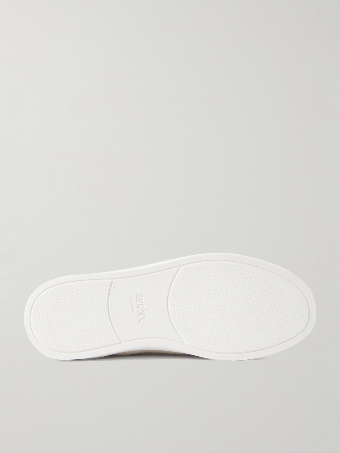 Zegna Off-white Deerskin Triple Stitch Sneakers In Neutral