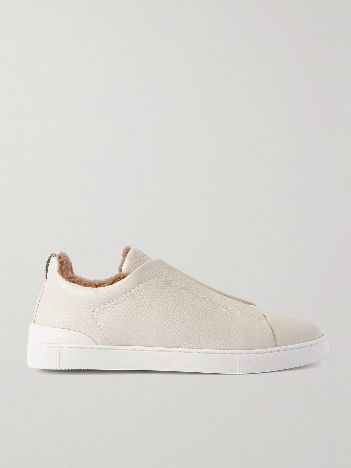 Zegna Triple Stitch™ Shearling-Lined Leather Sneakers - Men | Thumbnail 7