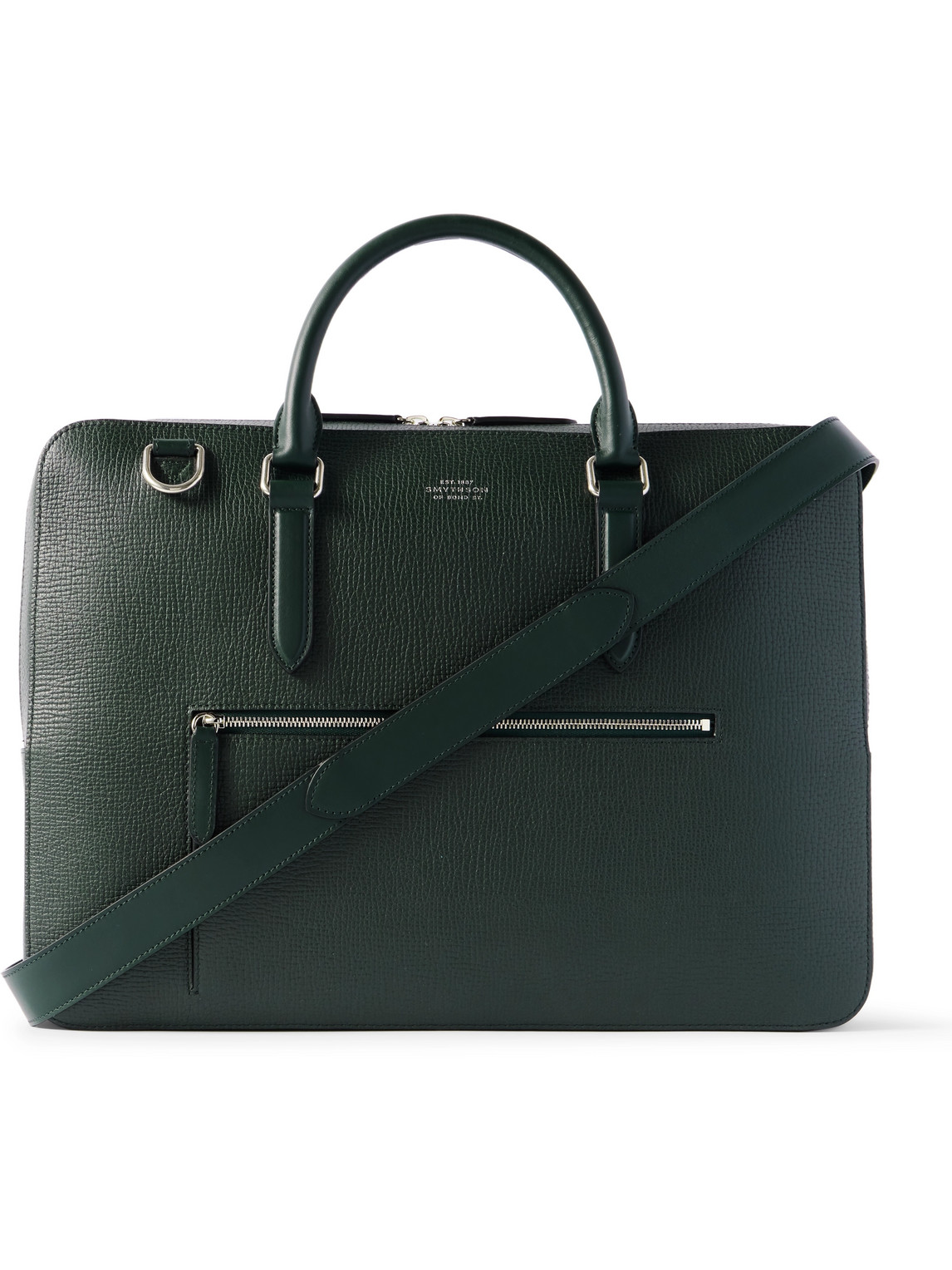 Smythson Ludlow Full-grain Leather Briefcase In Green