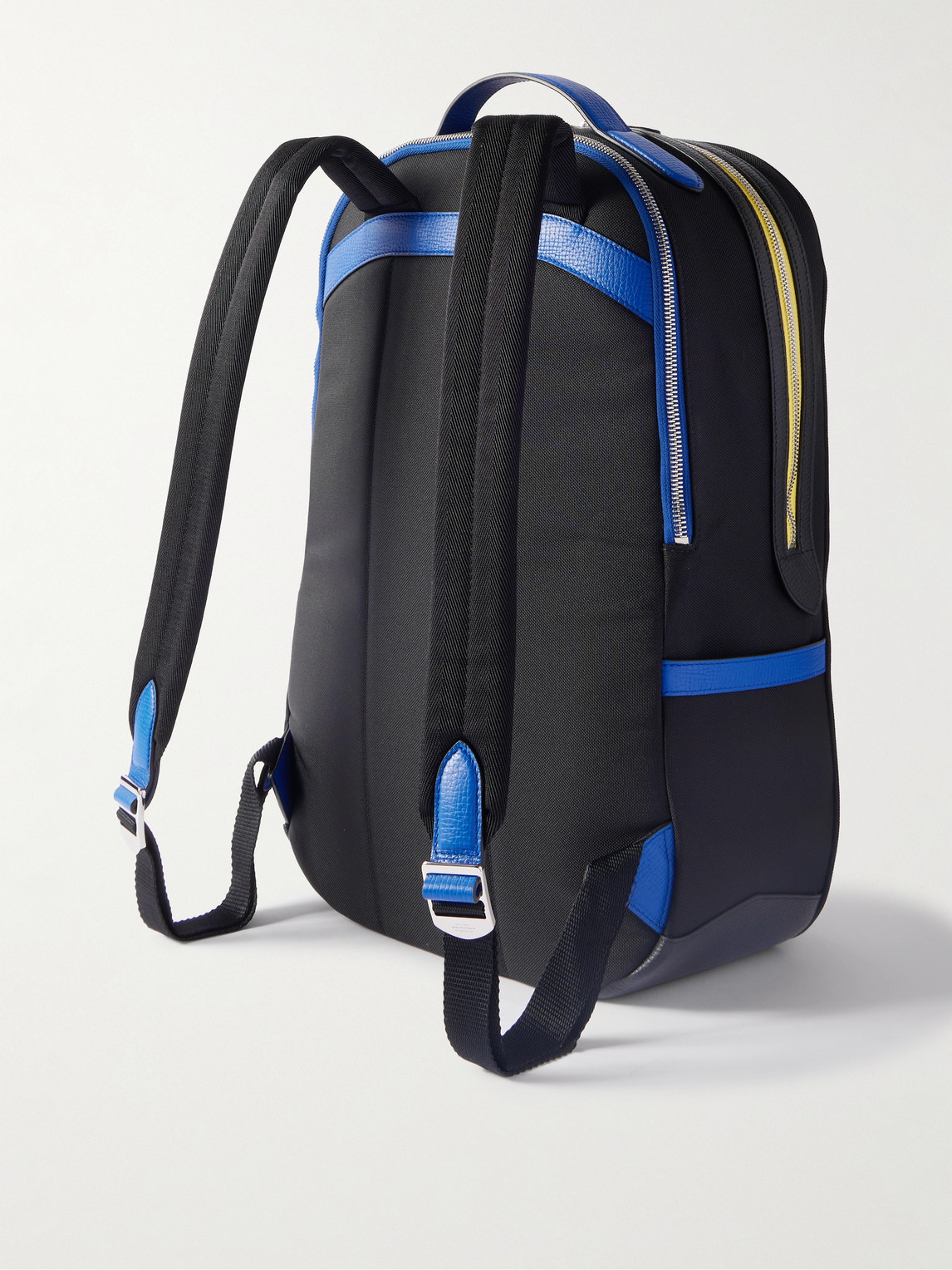 Shop Smythson Norton Leather-trimmed Econyl® Backpack In Black