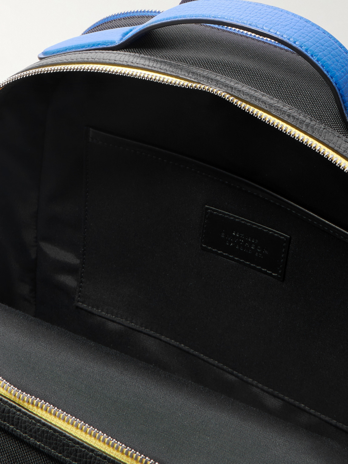 Shop Smythson Norton Leather-trimmed Econyl® Backpack In Black