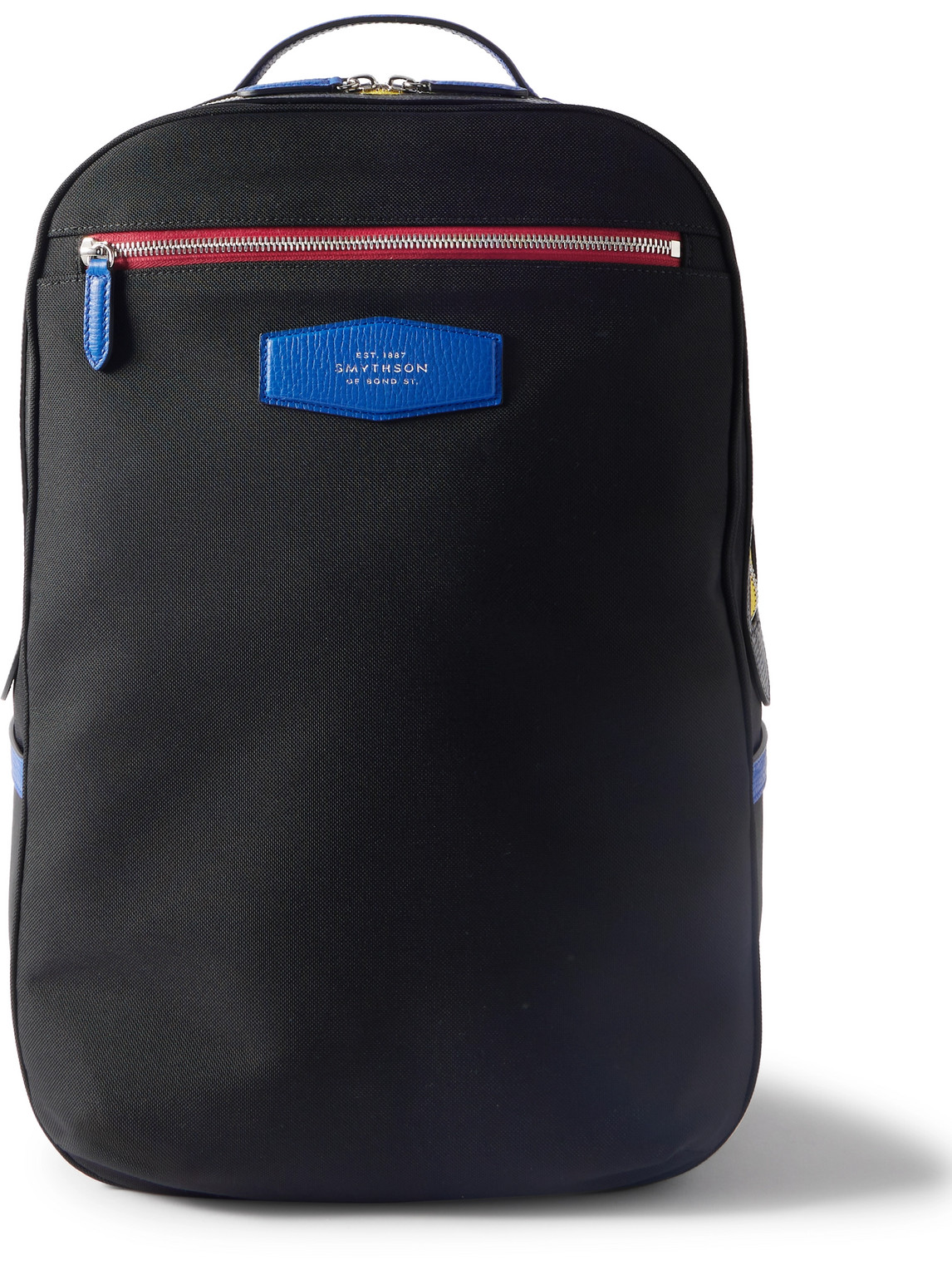 Smythson Norton Leather-trimmed Econyl® Backpack In Black