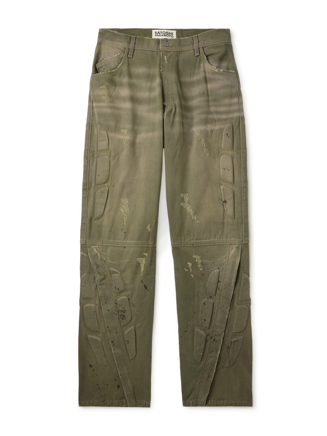 Enduro Straight-Leg Padded Distressed Jeans