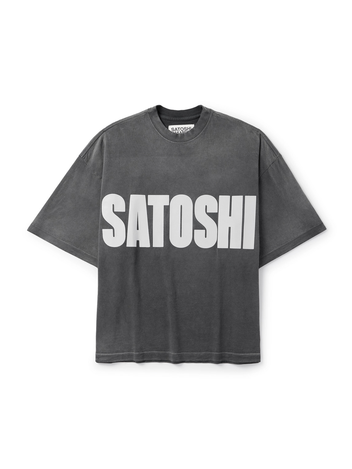 Satoshi Nakamoto Impact Oversized Logo-appliquéd Cotton-jersey T-shirt In Black