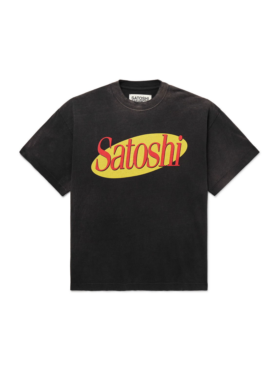 Satoshi Nakamoto Sitcom Logo-print Cotton-jersey T-shirt In Black