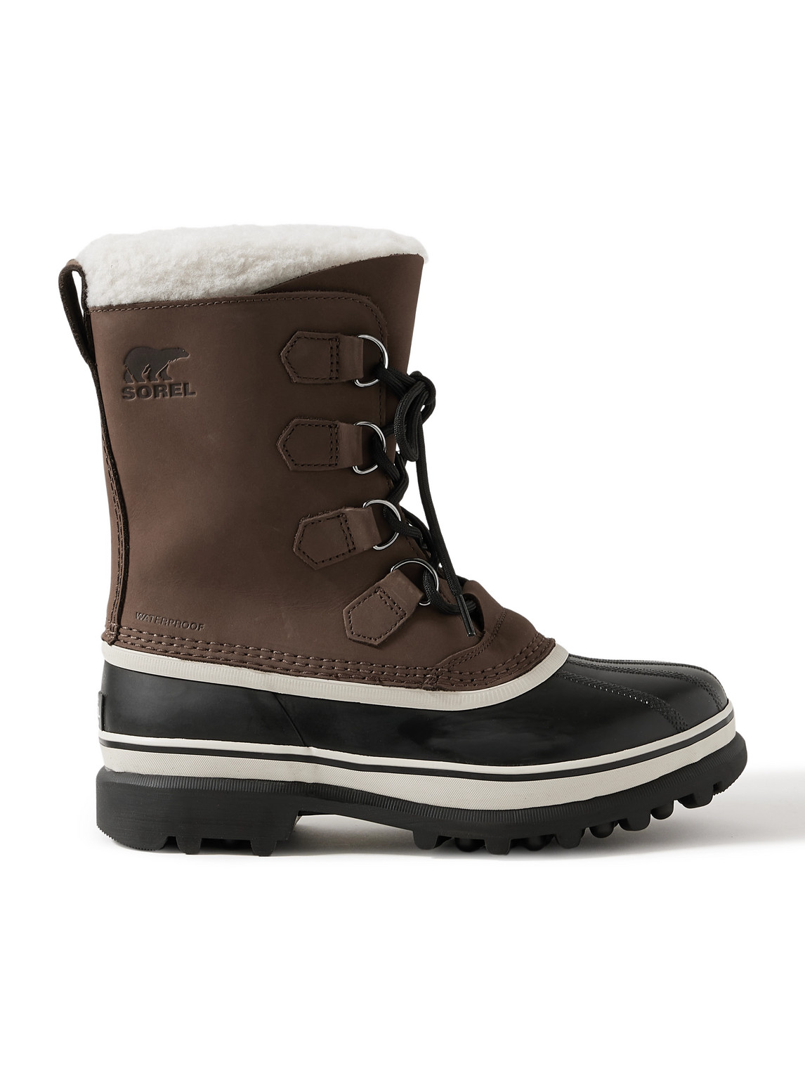 CARIBOU™ Faux Shearling-Trimmed Nubuck and Rubber Snow Boots