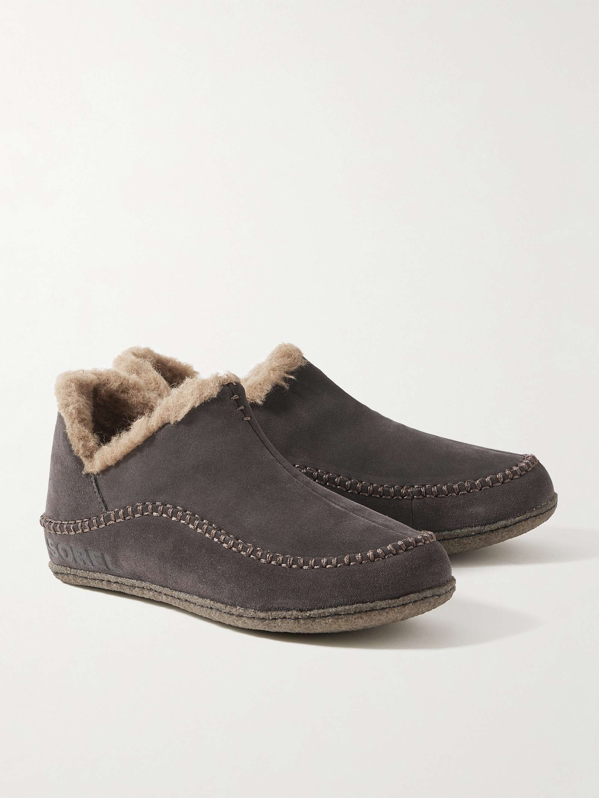 SOREL Manawan™ II Faux Shearling-Lined Suede Slippers