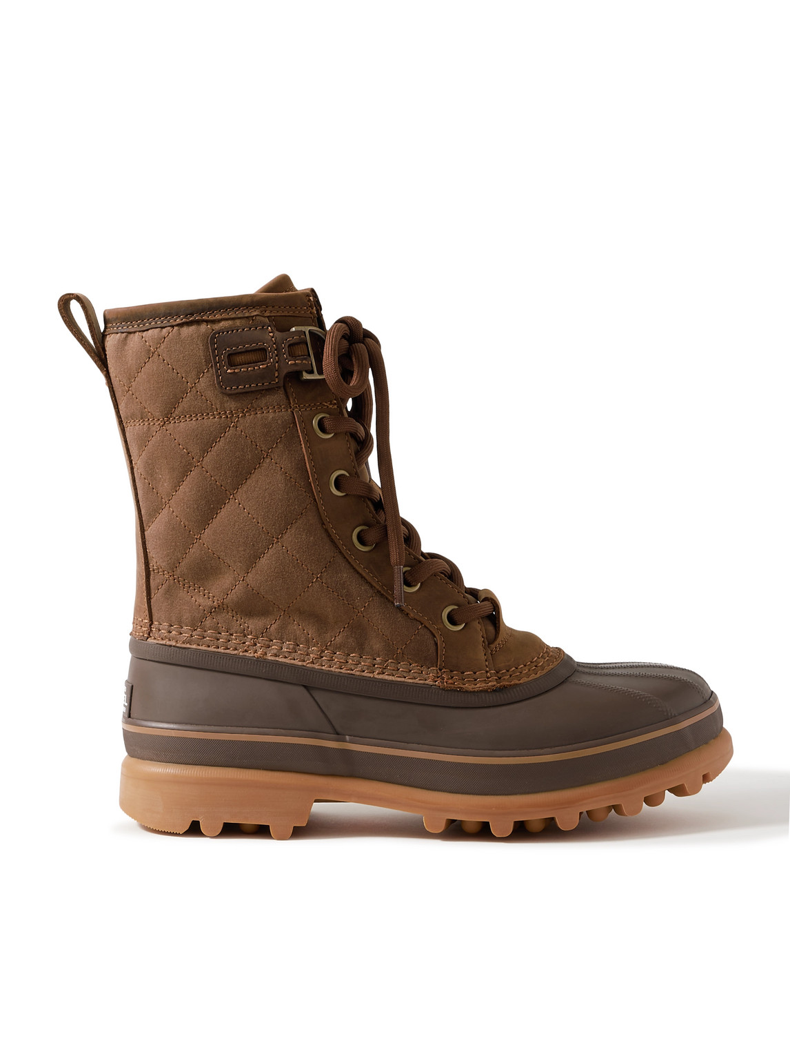 Sorel Caribou™ Royal Rubber-trimmed Quilted Shell Snow Boots In Brown