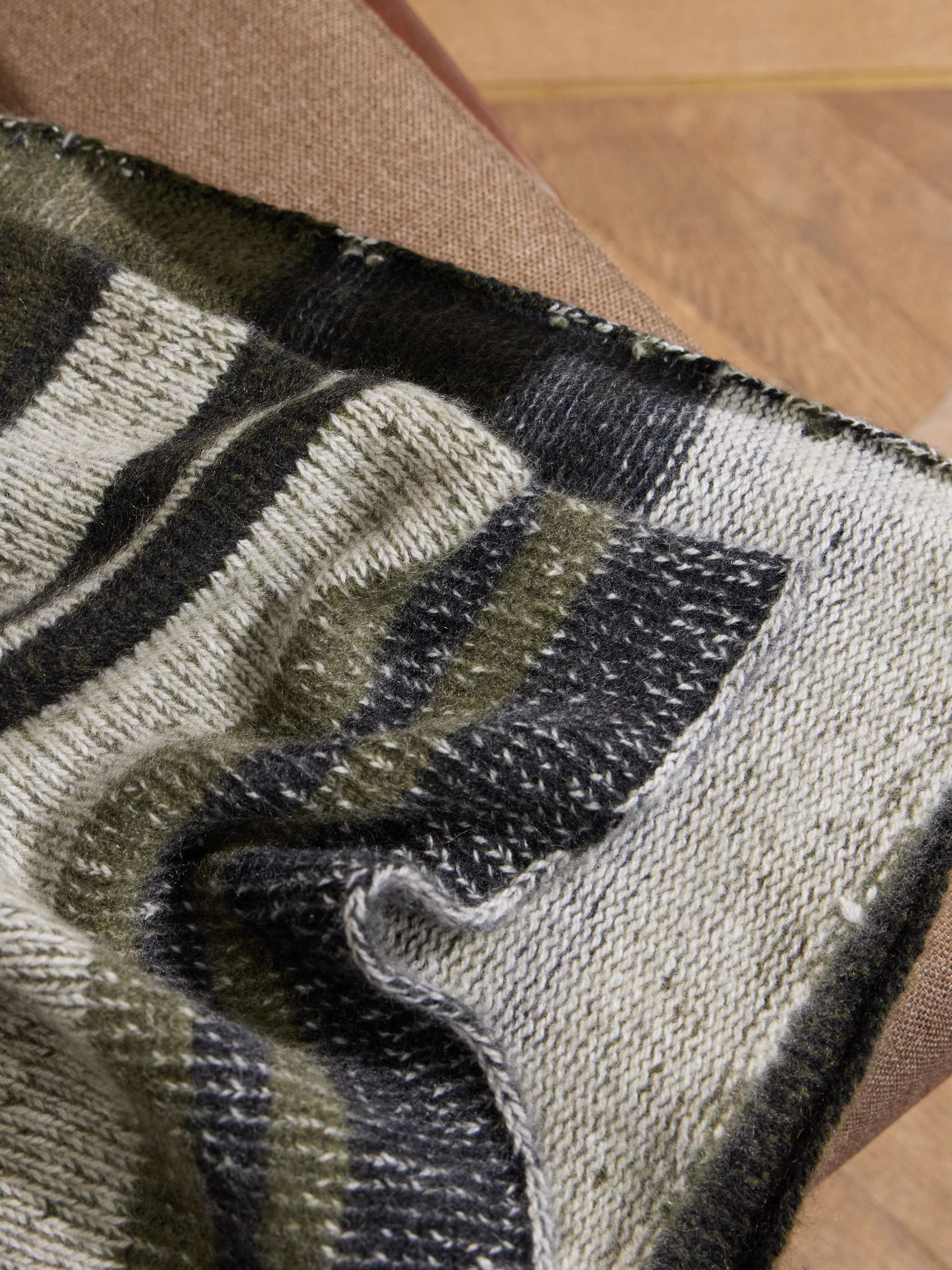 THE ELDER STATESMAN Striped Cashmere Blanket