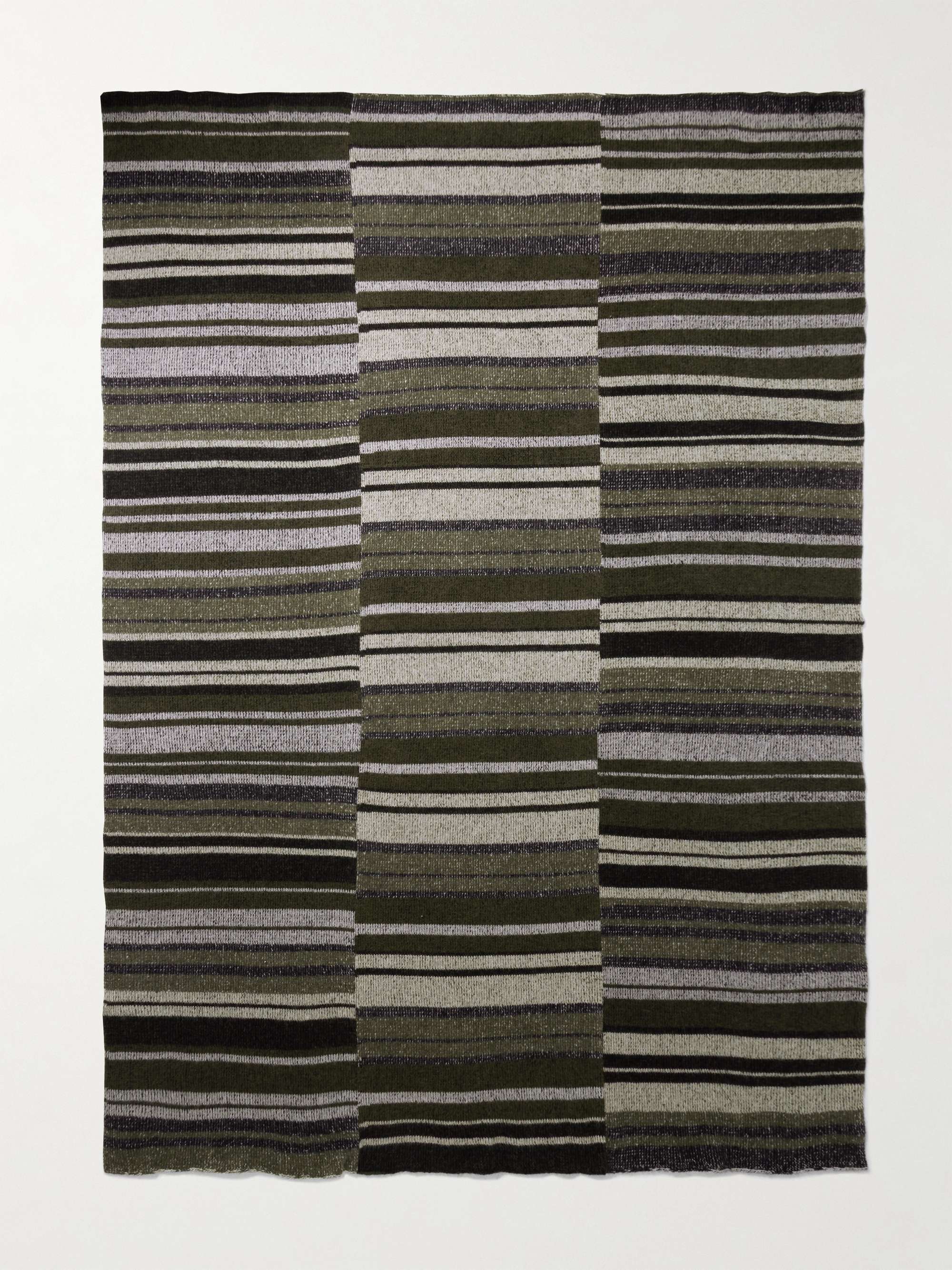 THE ELDER STATESMAN Striped Cashmere Blanket