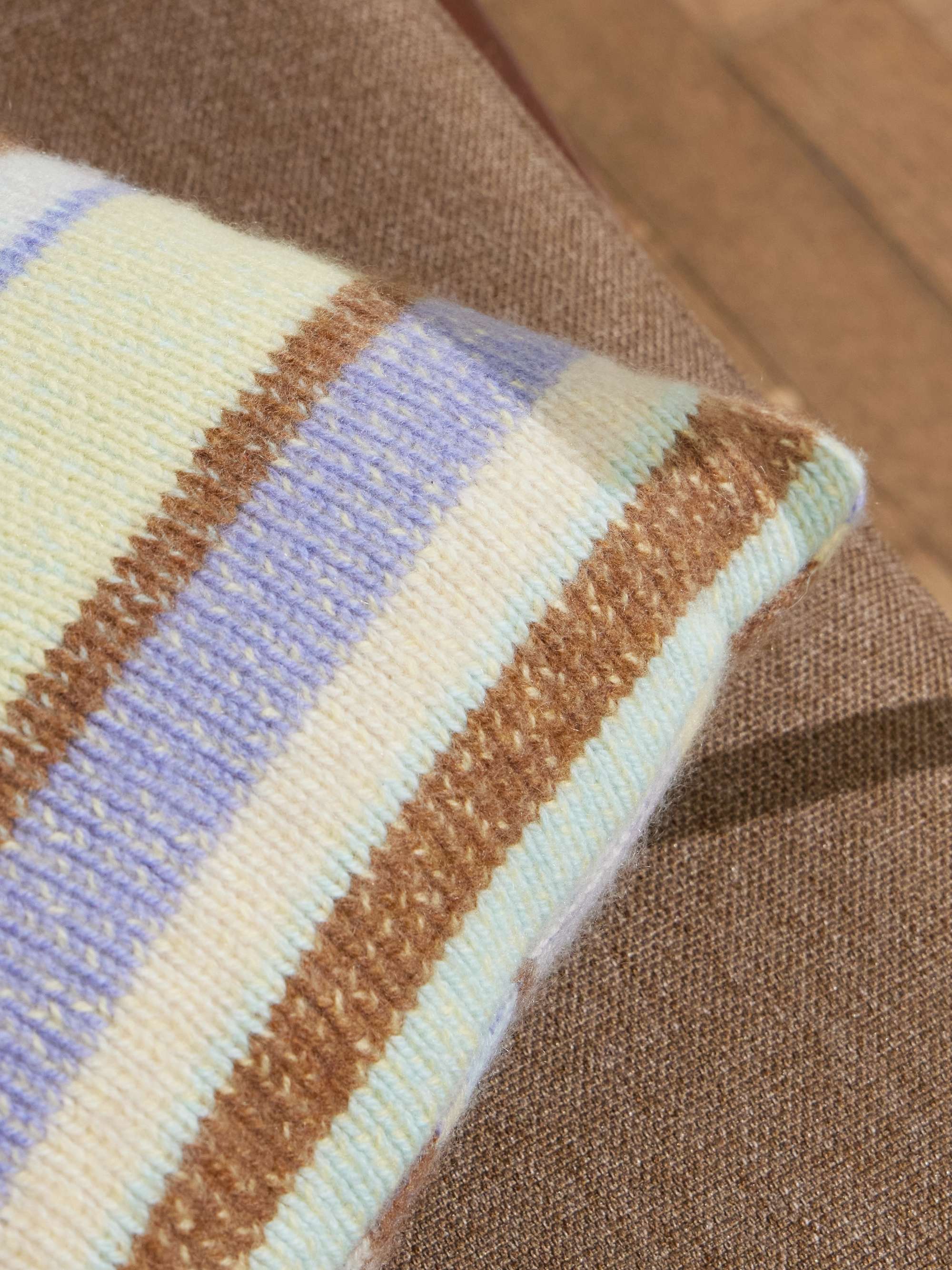 THE ELDER STATESMAN Striped Cashmere Throw Pillow