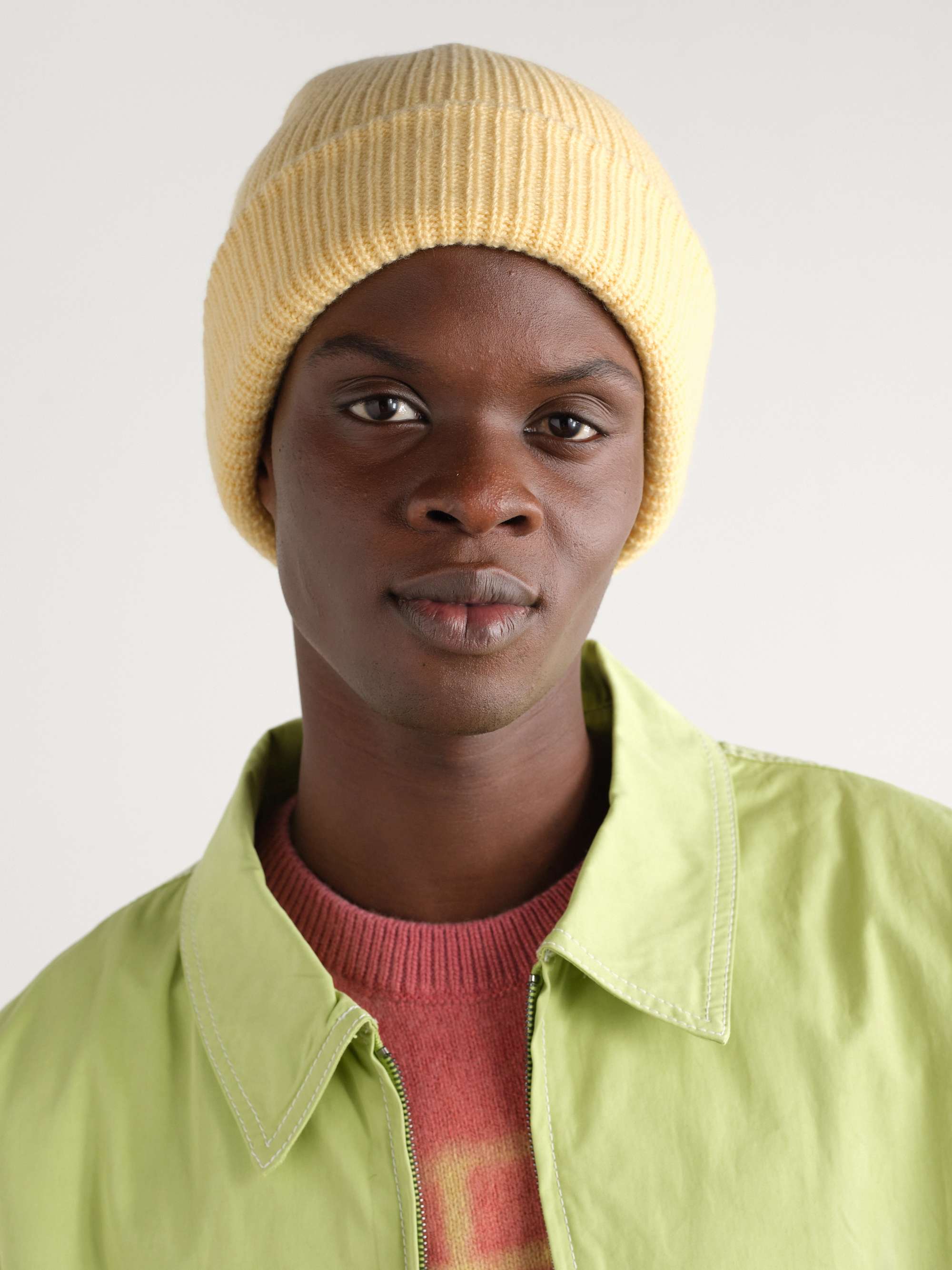 THE ELDER STATESMAN Watchman Ribbed Cashmere Beanie