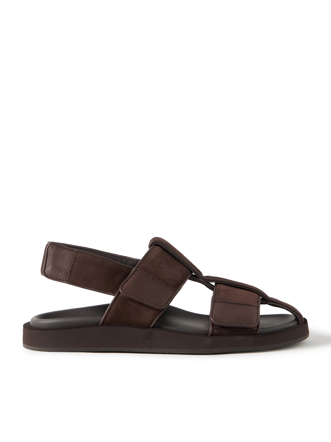 Milford Leather-Trimmed Suede Sandals