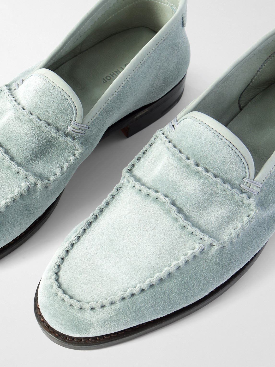 Bath Leather-Trimmed Suede Loafers