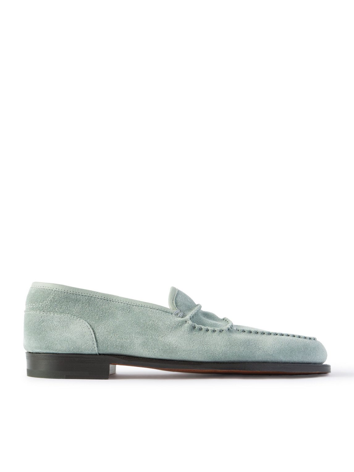 Bath Leather-Trimmed Suede Loafers