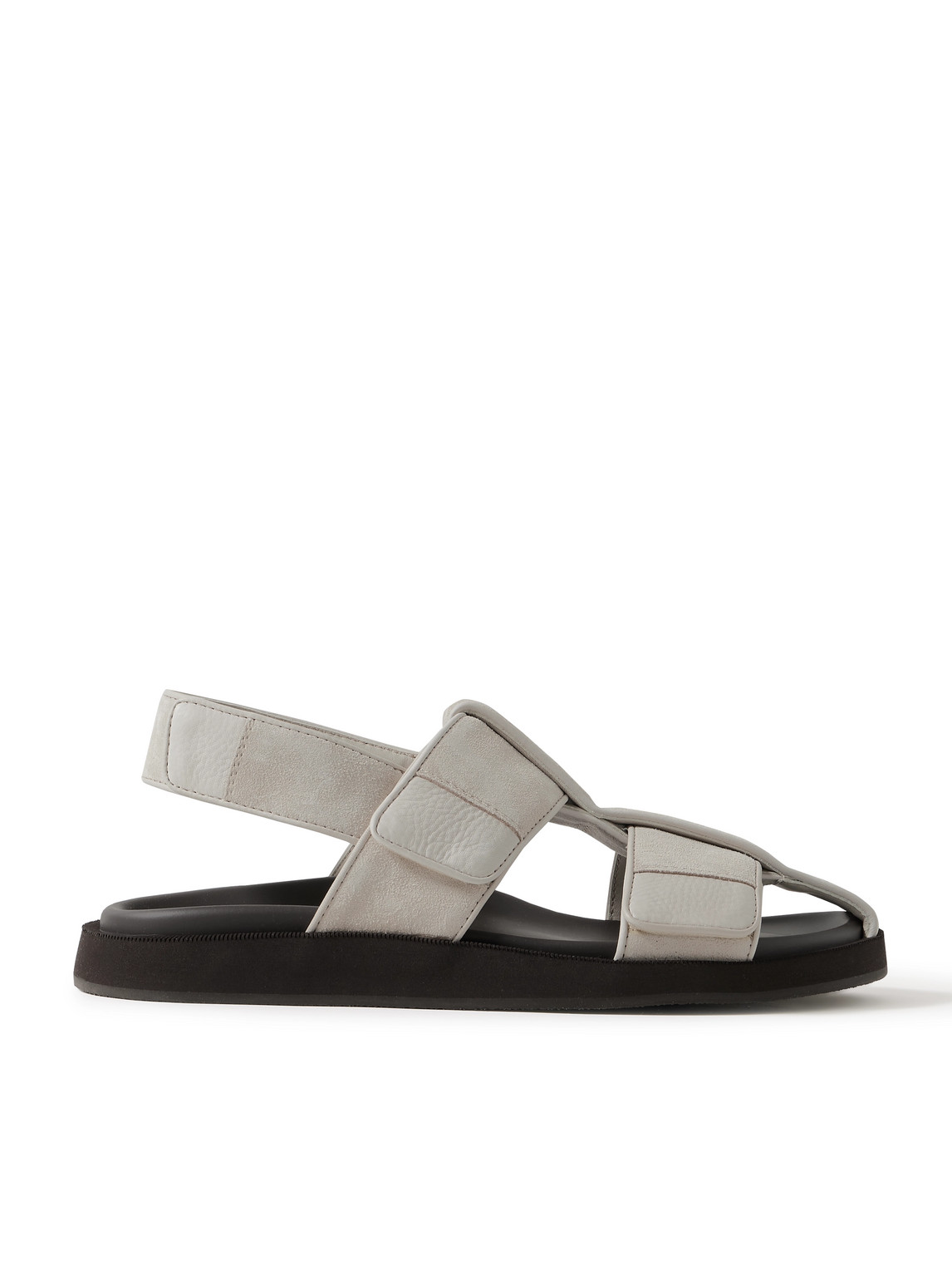 Milford Leather-Trimmed Suede Sandals