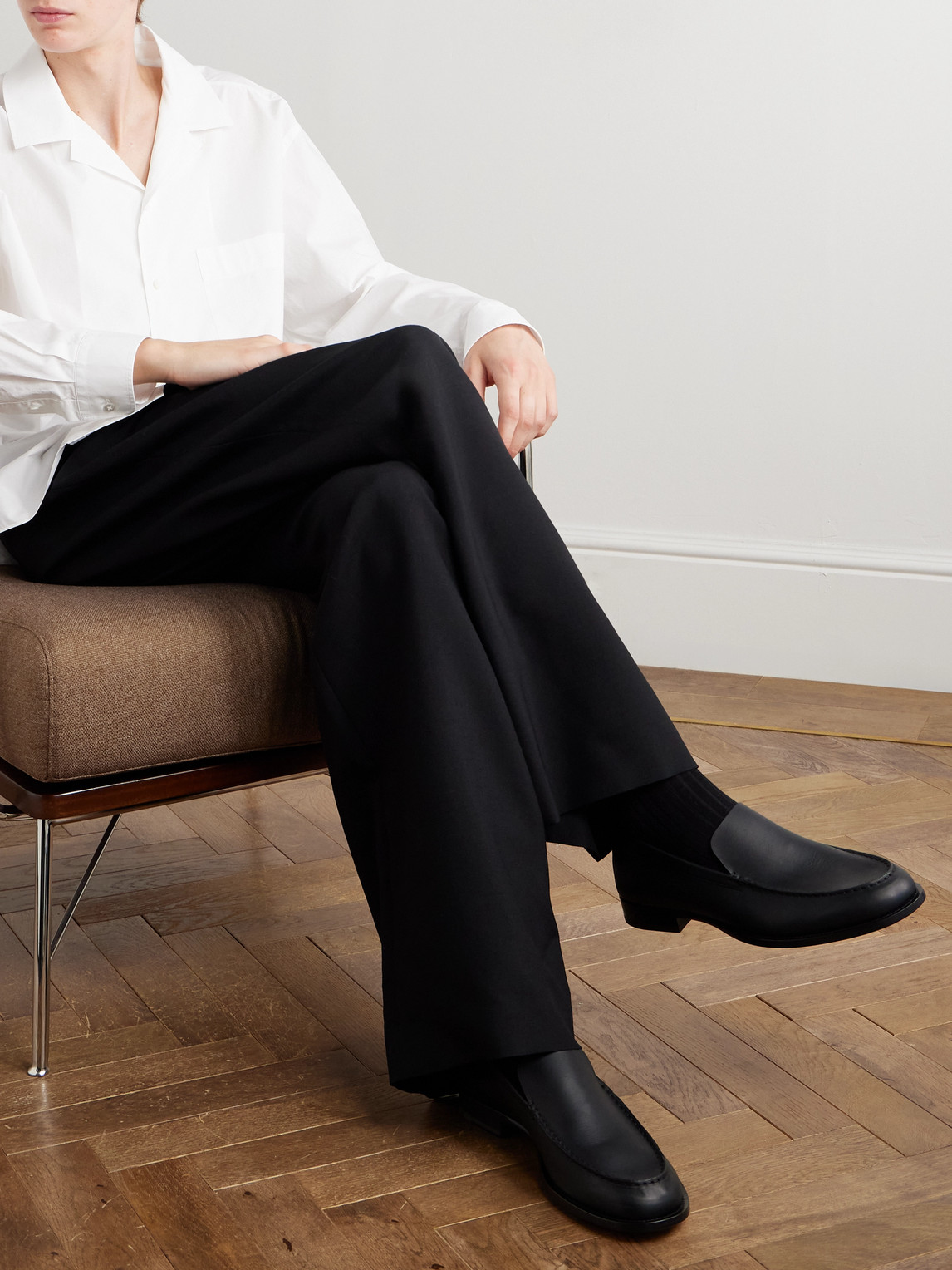 The Row Lars Leather Loafers