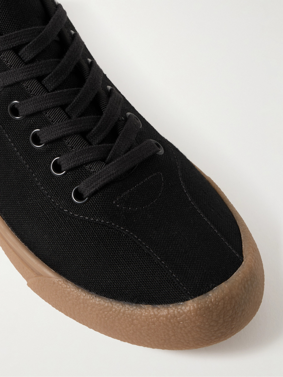 The Row Grosgrain-trimmed Canvas Sneakers In Black
