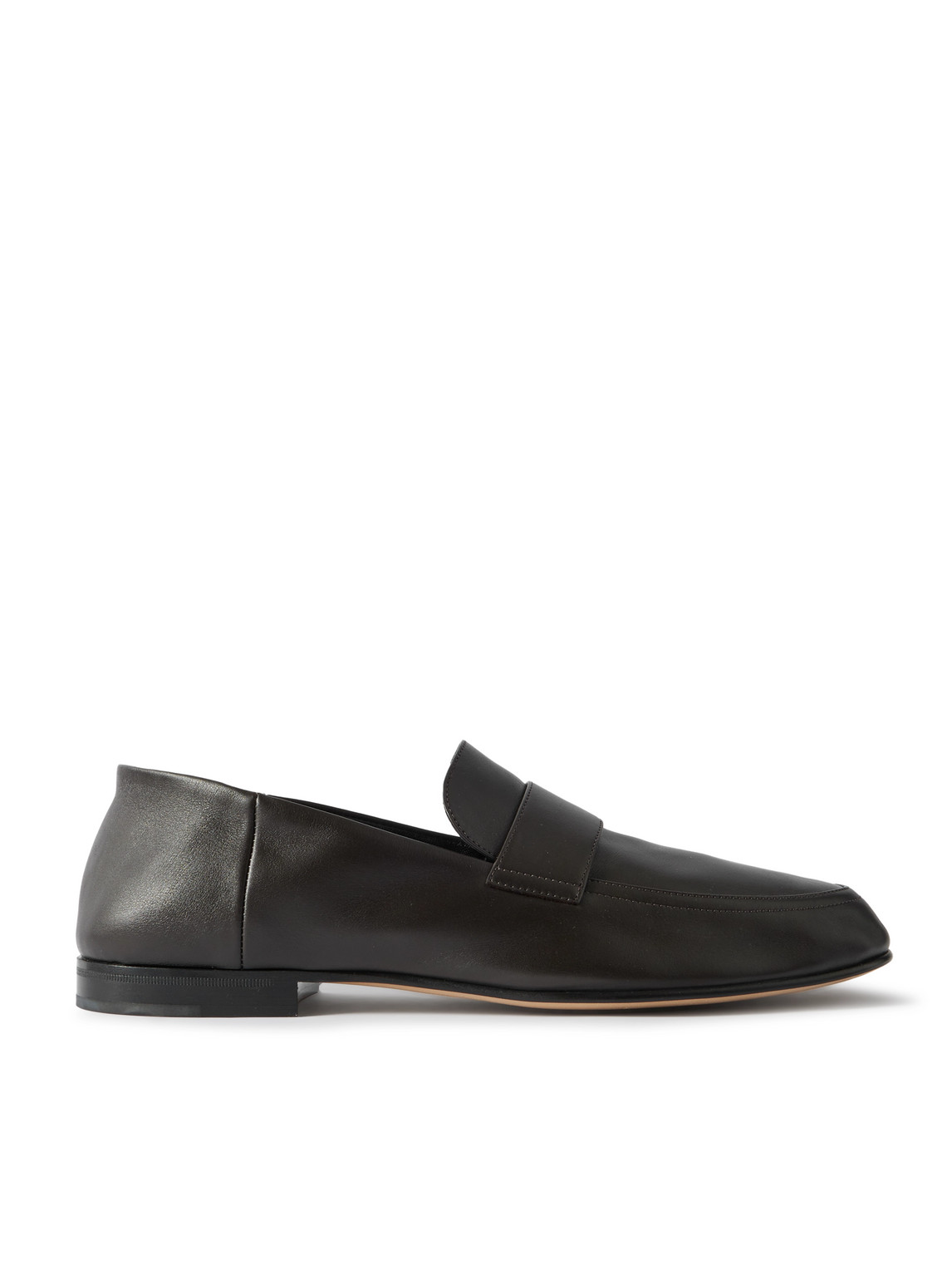 The Row Classic Collapsible-heel Leather Loafers In Brown