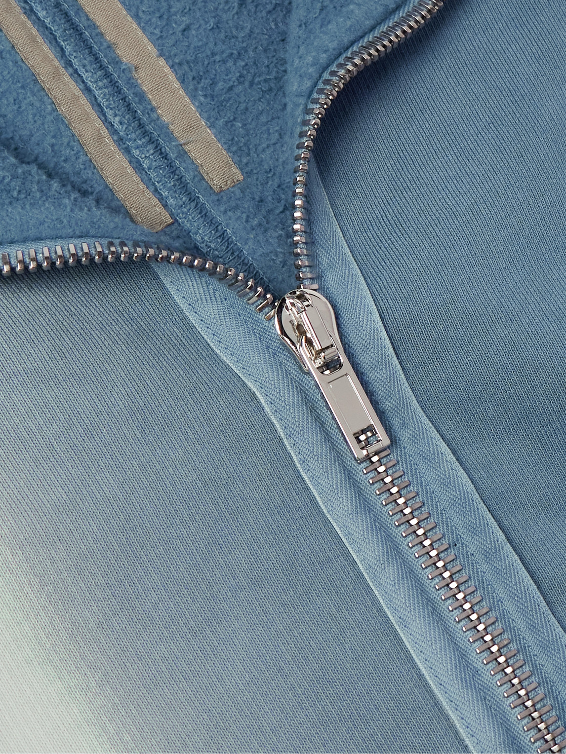 Shop Rick Owens Drkshdw Dégradé Cotton-jersey Zip-up Hoodie In Blue
