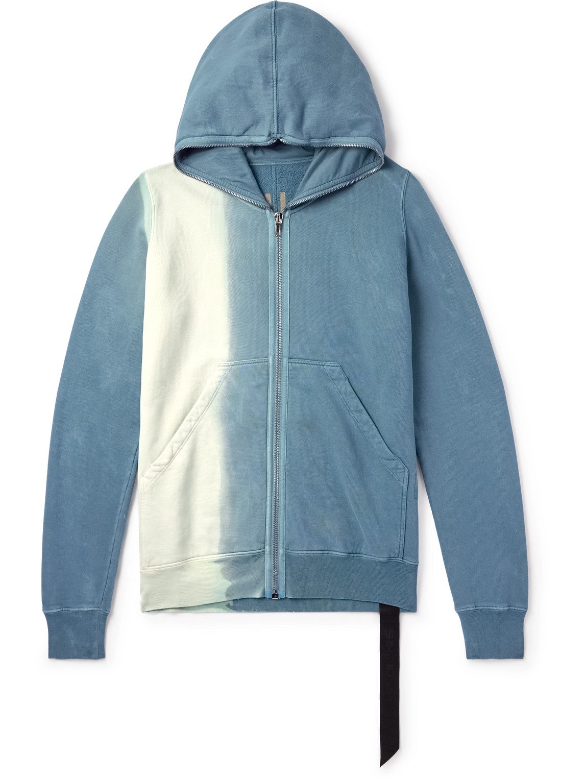 Shop Rick Owens Drkshdw Dégradé Cotton-jersey Zip-up Hoodie In Blue
